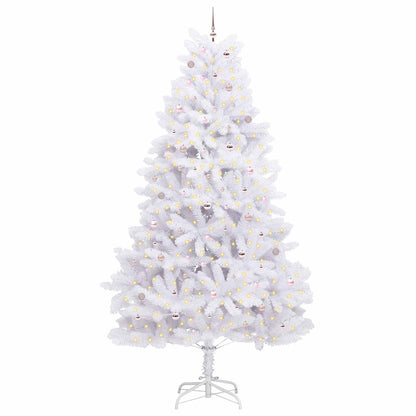 Künstlicher klappbarer Weihnachtsbaum Weiß 300 cm PVC und Stahl