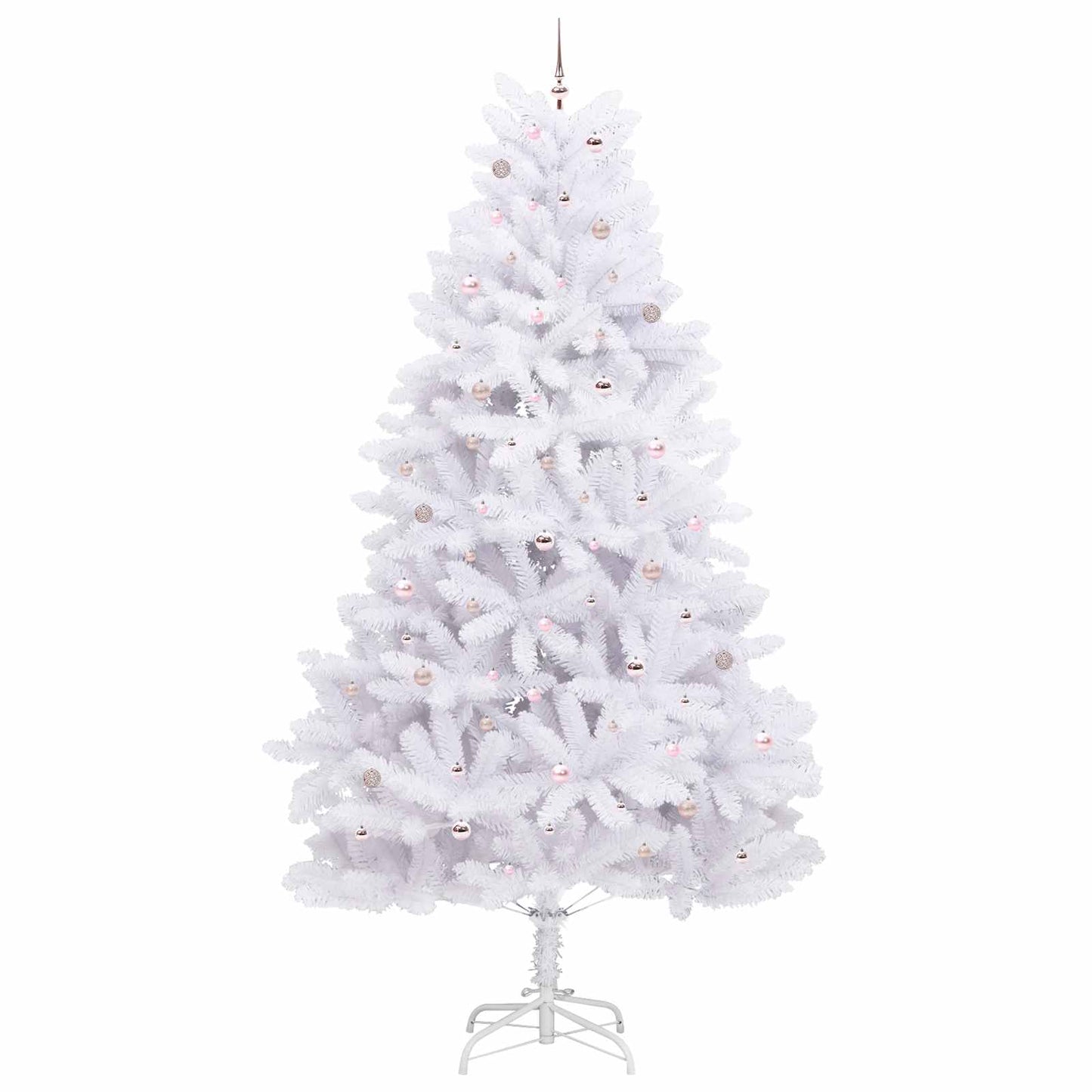 Künstlicher klappbarer Weihnachtsbaum Weiß 300 cm PVC und Stahl