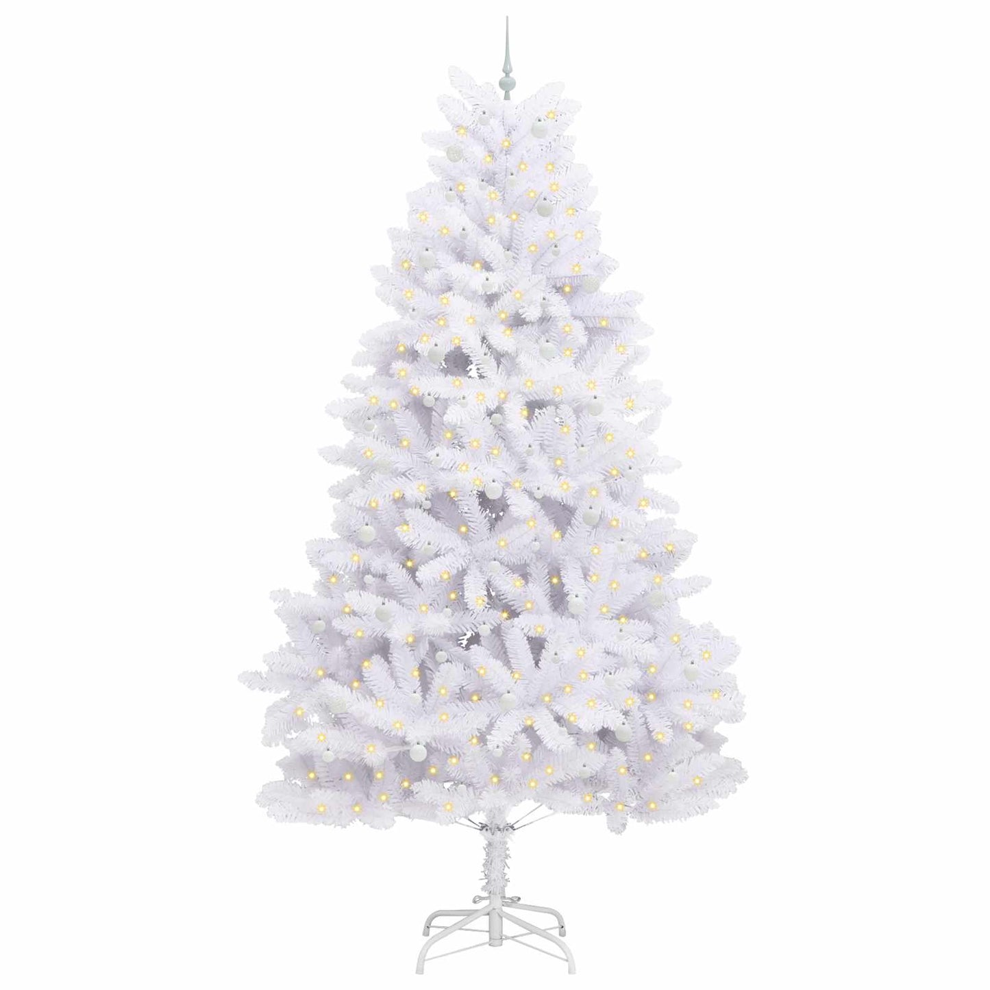 Künstlicher klappbarer Weihnachtsbaum Weiß 300 cm PVC und Stahl