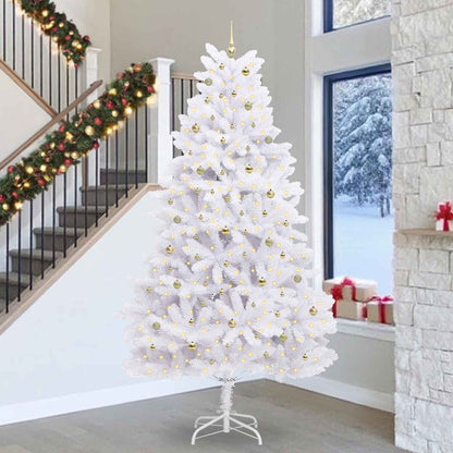 Künstlicher klappbarer Weihnachtsbaum Weiß 300 cm PVC und Stahl
