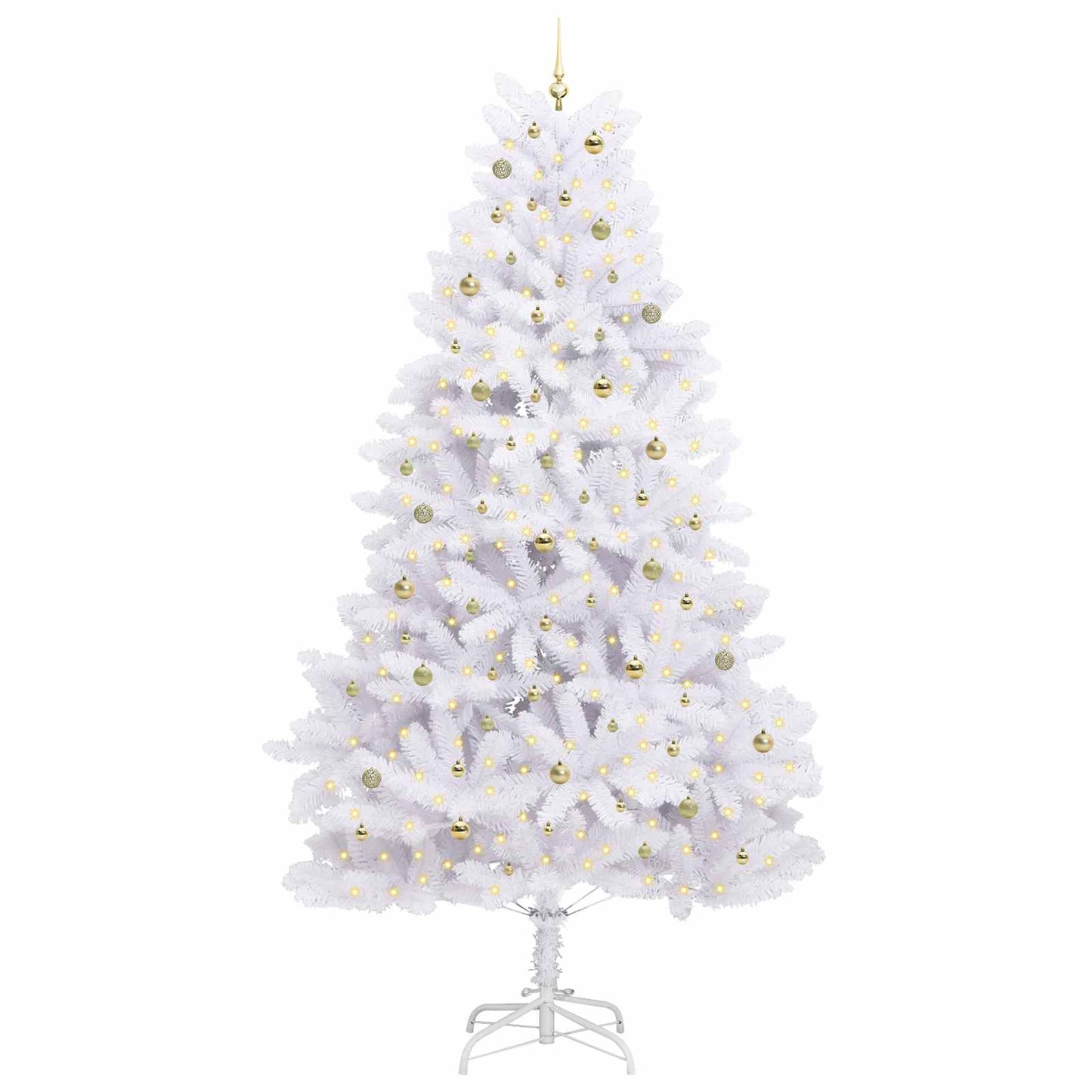 Künstlicher klappbarer Weihnachtsbaum Weiß 300 cm PVC und Stahl