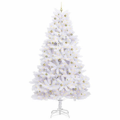 Künstlicher klappbarer Weihnachtsbaum Weiß 300 cm PVC und Stahl