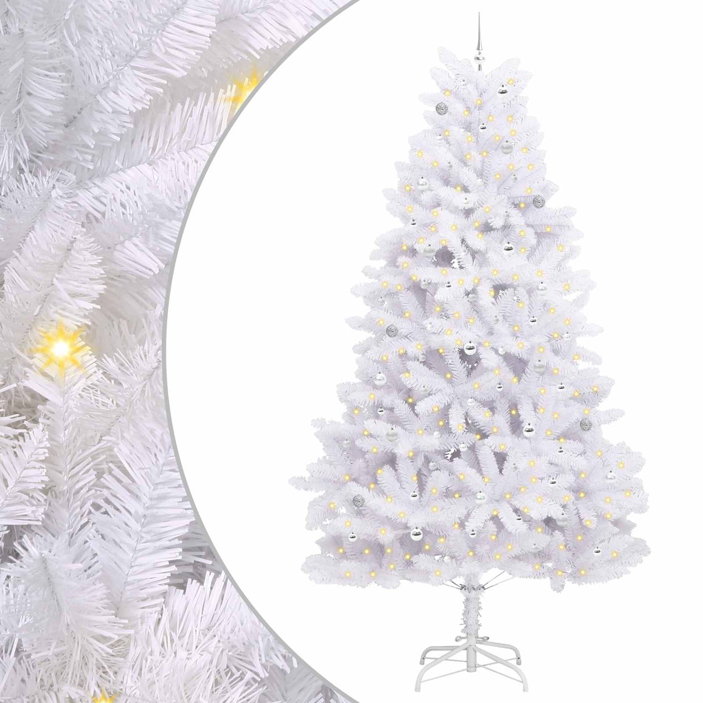 Künstlicher klappbarer Weihnachtsbaum Weiß 300 cm PVC und Stahl