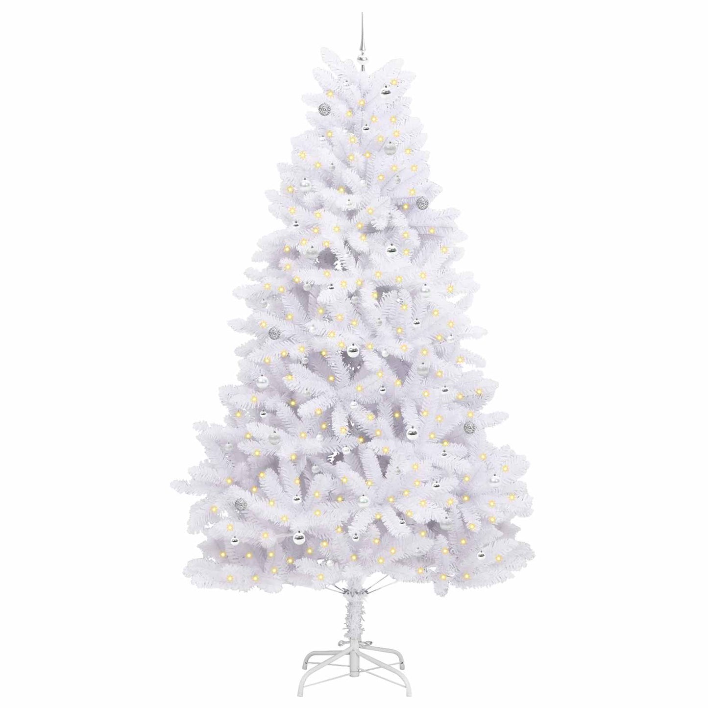 Künstlicher klappbarer Weihnachtsbaum Weiß 300 cm PVC und Stahl