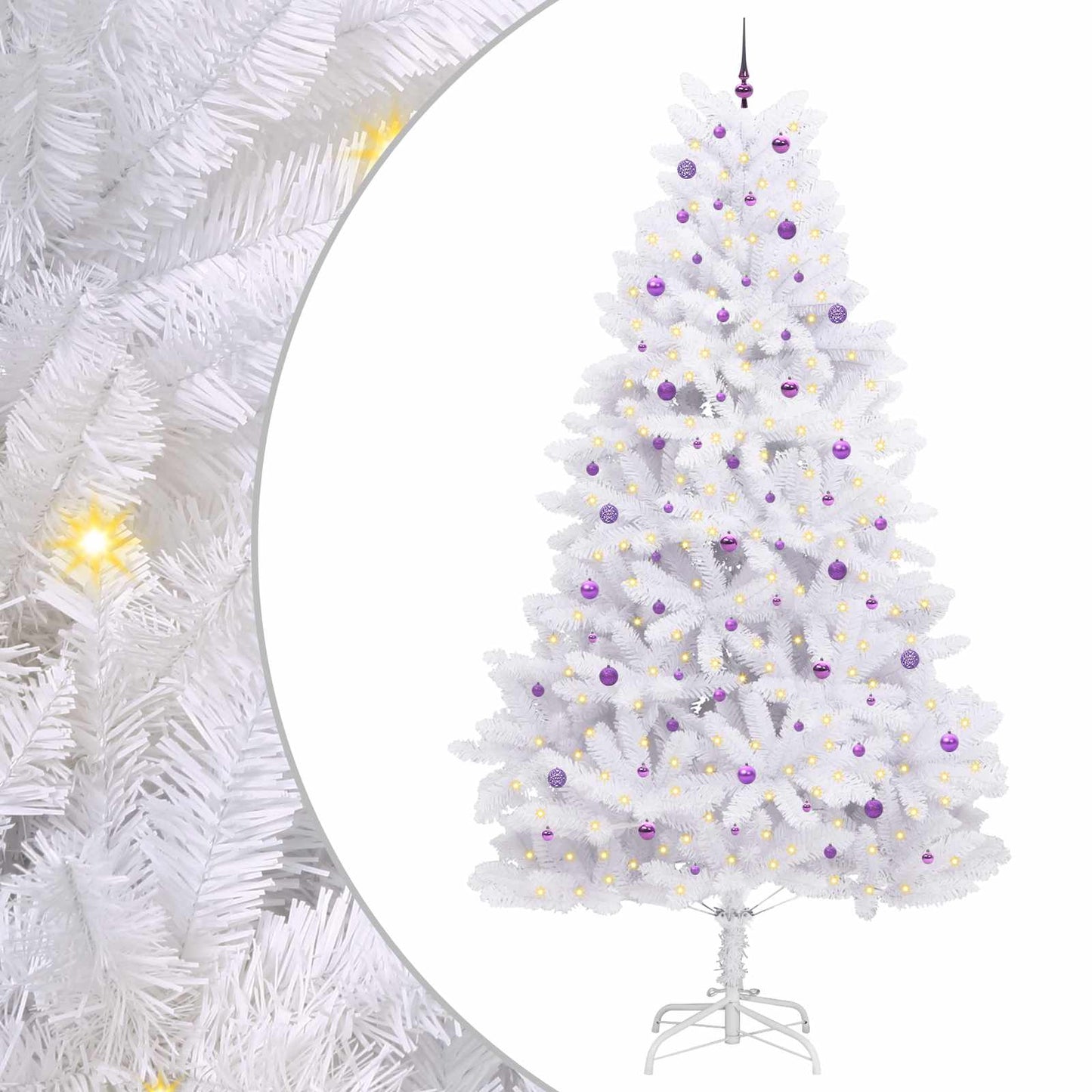 Künstlicher klappbarer Weihnachtsbaum Weiß 300 cm PVC und Stahl