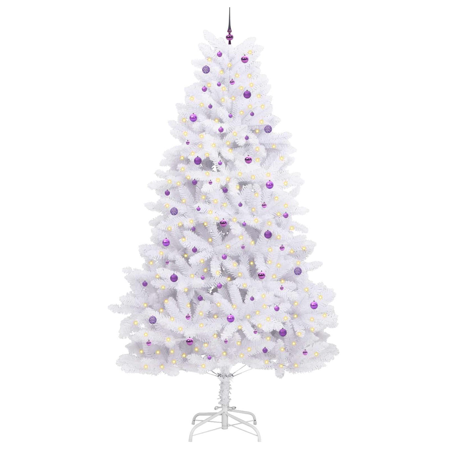 Künstlicher klappbarer Weihnachtsbaum Weiß 300 cm PVC und Stahl