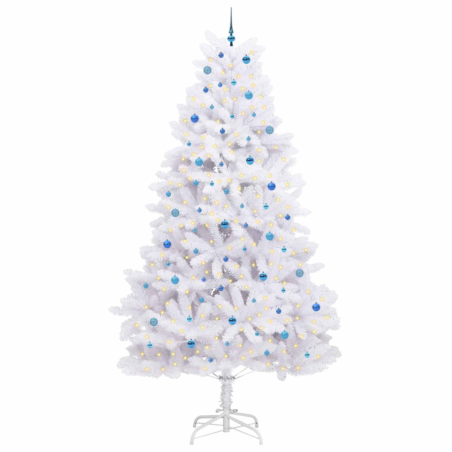 Künstlicher klappbarer Weihnachtsbaum Weiß 300 cm PVC und Stahl