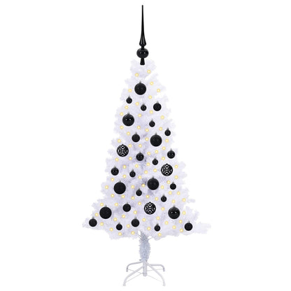 Künstlicher Weihnachtsbaum Weiß 120 cm PVC und Stahl
