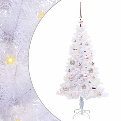 Künstlicher Weihnachtsbaum Weiß 120 cm PVC und Stahl