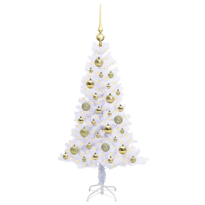 Künstlicher Weihnachtsbaum Weiß 120 cm PVC und Stahl