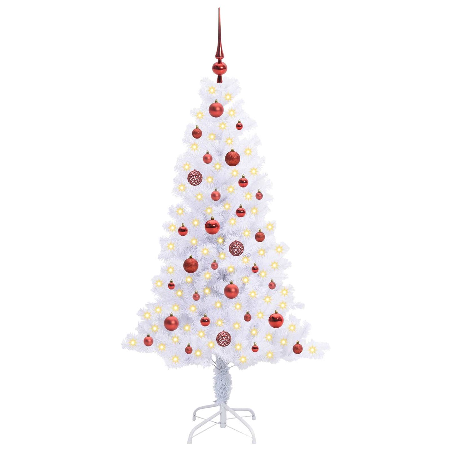 Künstlicher Weihnachtsbaum Weiß 150 cm PVC und Stahl