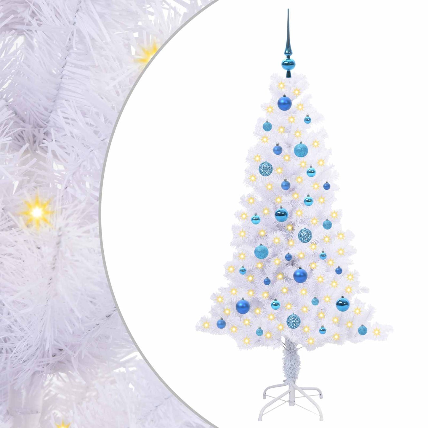 Künstlicher Weihnachtsbaum Weiß 150 cm PVC und Stahl