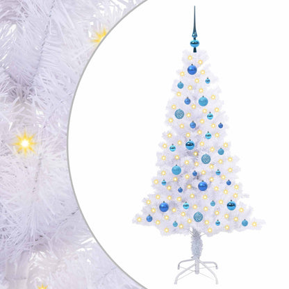 Künstlicher Weihnachtsbaum Weiß 150 cm PVC und Stahl