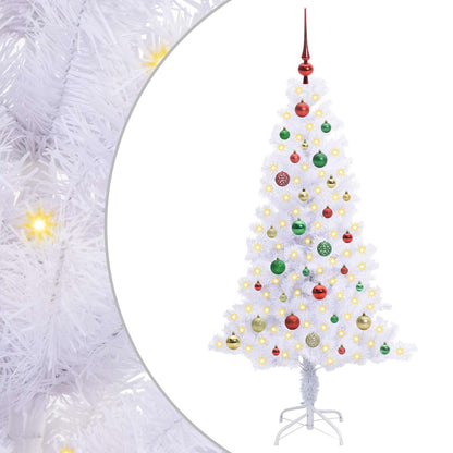 Künstlicher Weihnachtsbaum Weiß 150 cm PVC und Stahl