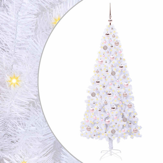 Künstlicher Weihnachtsbaum Weiß 180 cm PVC und Stahl
