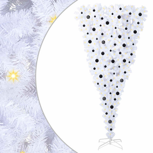 Künstlicher Weihnachtsbaum Weiß 240 cm PVC und Stahl