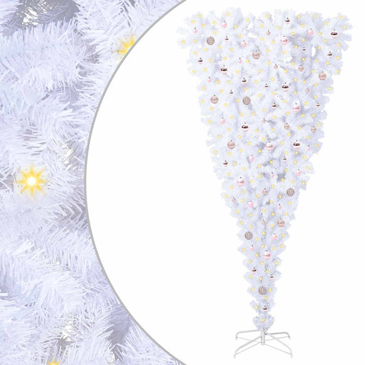 Künstlicher Weihnachtsbaum Weiß 240 cm PVC und Stahl