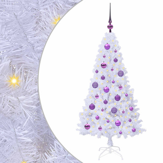 Künstlicher Weihnachtsbaum Weiß 120 cm PVC und Stahl