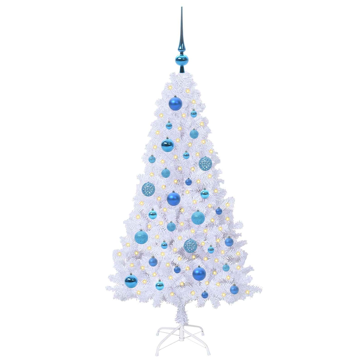 Künstlicher Weihnachtsbaum Weiß 120 cm PVC und Stahl