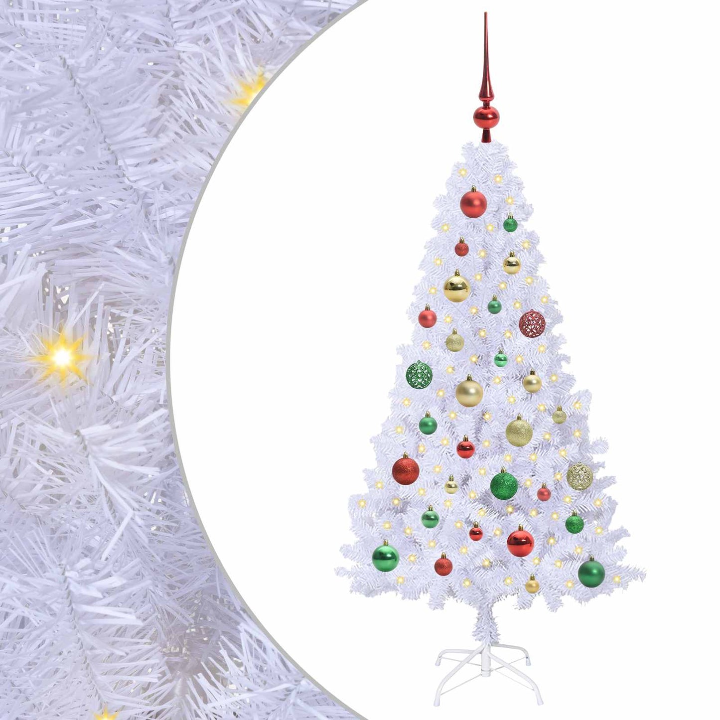 Künstlicher Weihnachtsbaum Weiß 120 cm PVC und Stahl