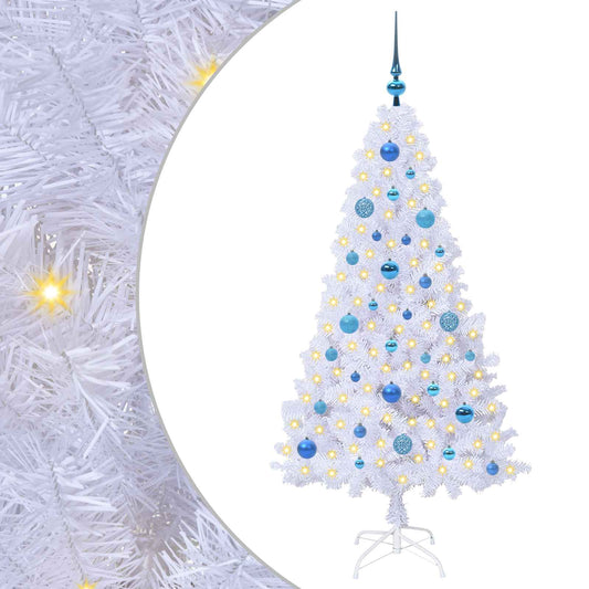 Künstlicher Weihnachtsbaum Weiß 150 cm PVC und Stahl