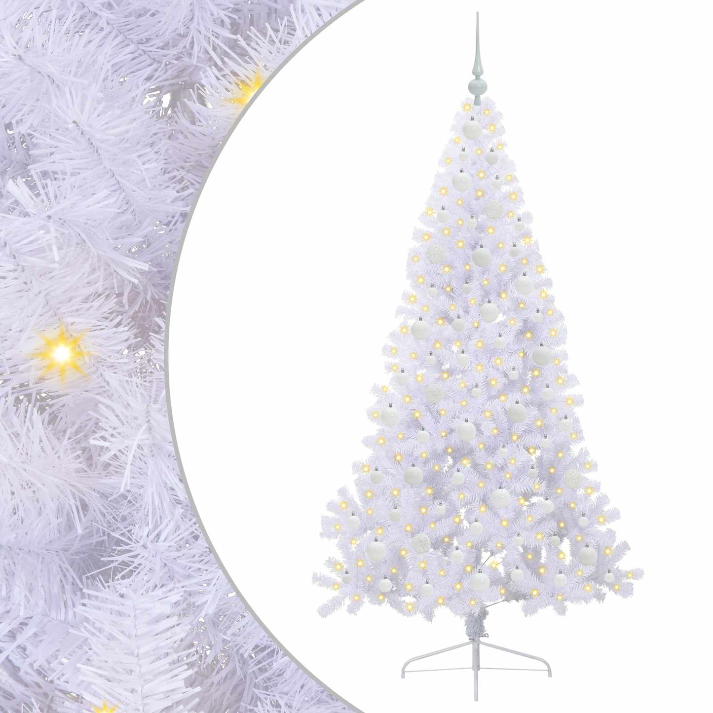 Künstlicher Weihnachtsbaum Weiß 180 cm PVC und Stahl