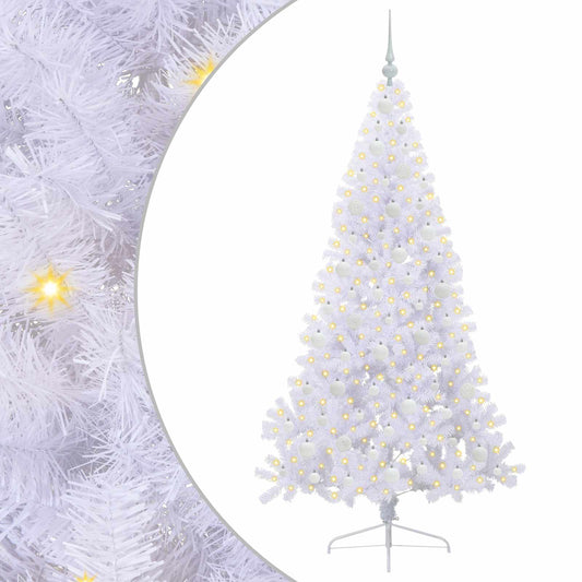 Künstlicher Weihnachtsbaum Weiß 180 cm PVC und Stahl