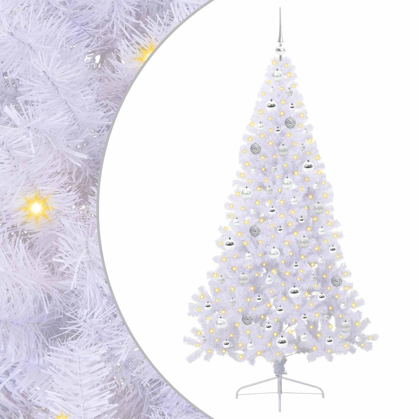 Künstlicher Weihnachtsbaum Weiß 180 cm PVC und Stahl