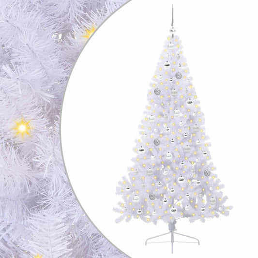 Künstlicher Weihnachtsbaum Weiß 180 cm PVC und Stahl