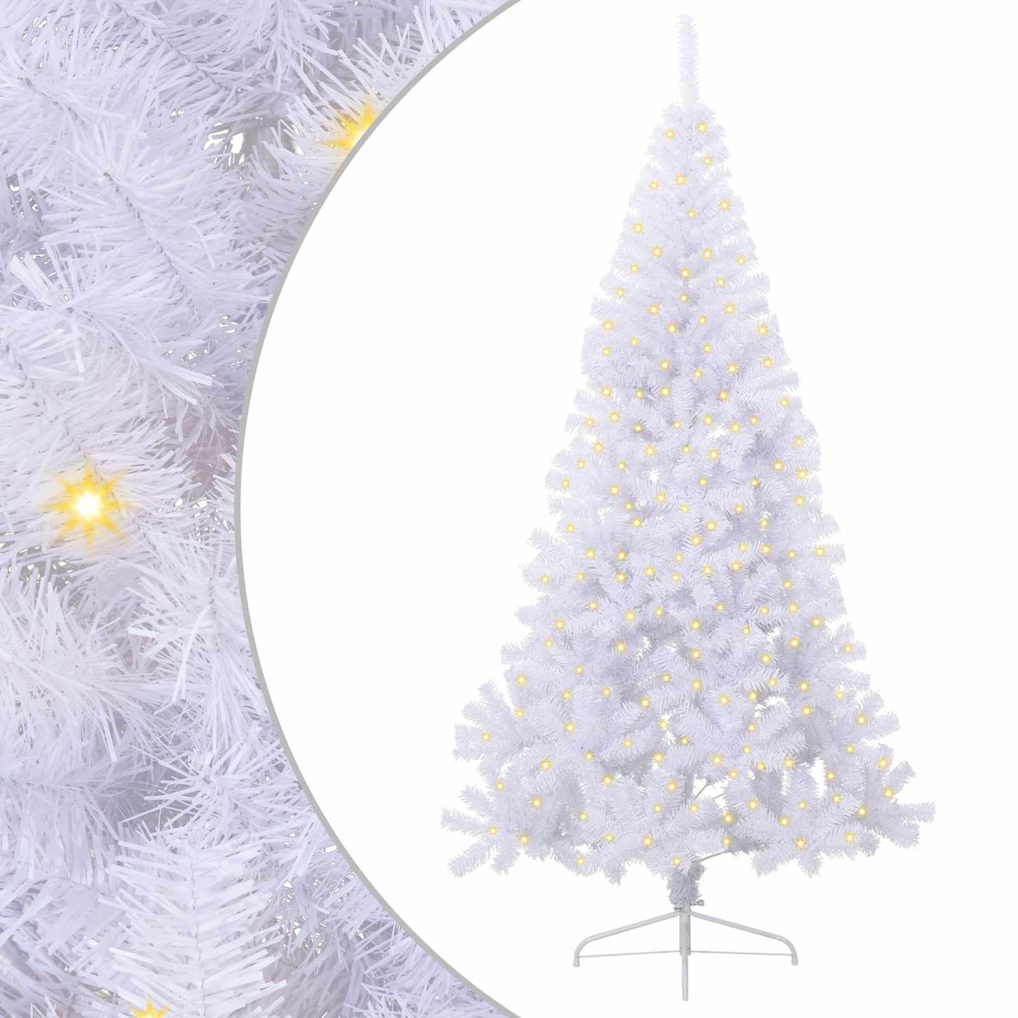 Künstlicher Weihnachtsbaum Weiß 240 cm PVC und Stahl