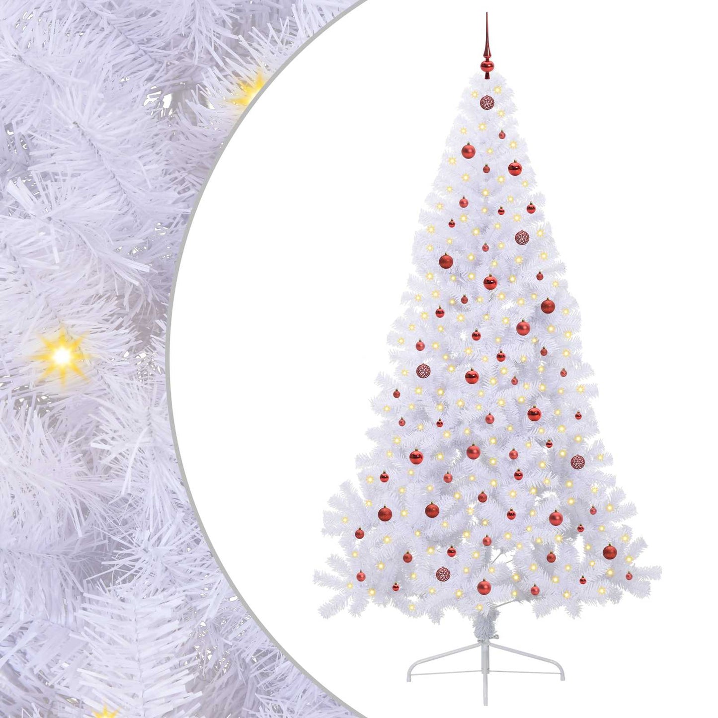 Künstlicher Weihnachtsbaum Weiß 240 cm PVC und Stahl