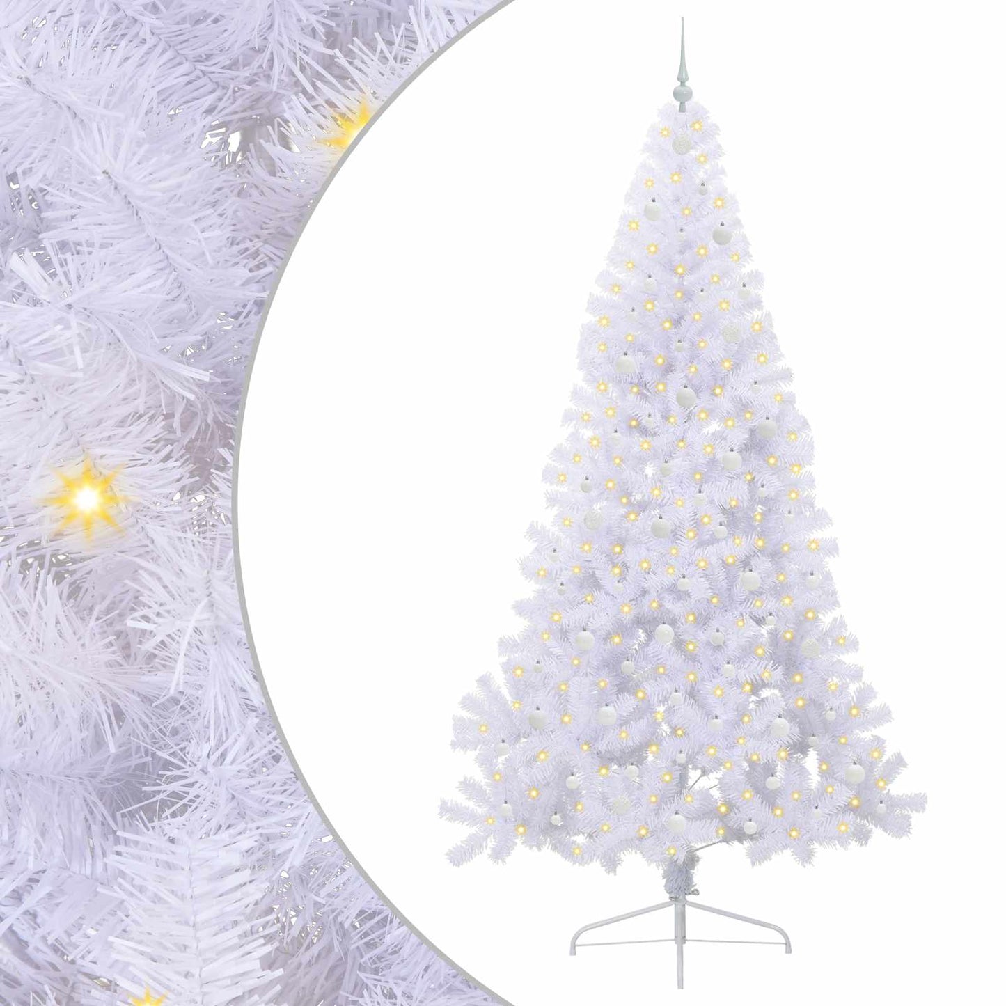 Künstlicher Weihnachtsbaum Weiß 240 cm PVC und Stahl