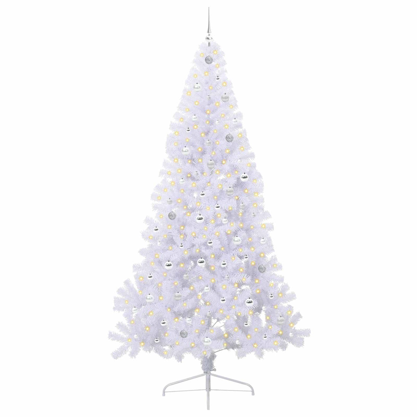 Künstlicher Weihnachtsbaum Weiß 240 cm PVC und Stahl