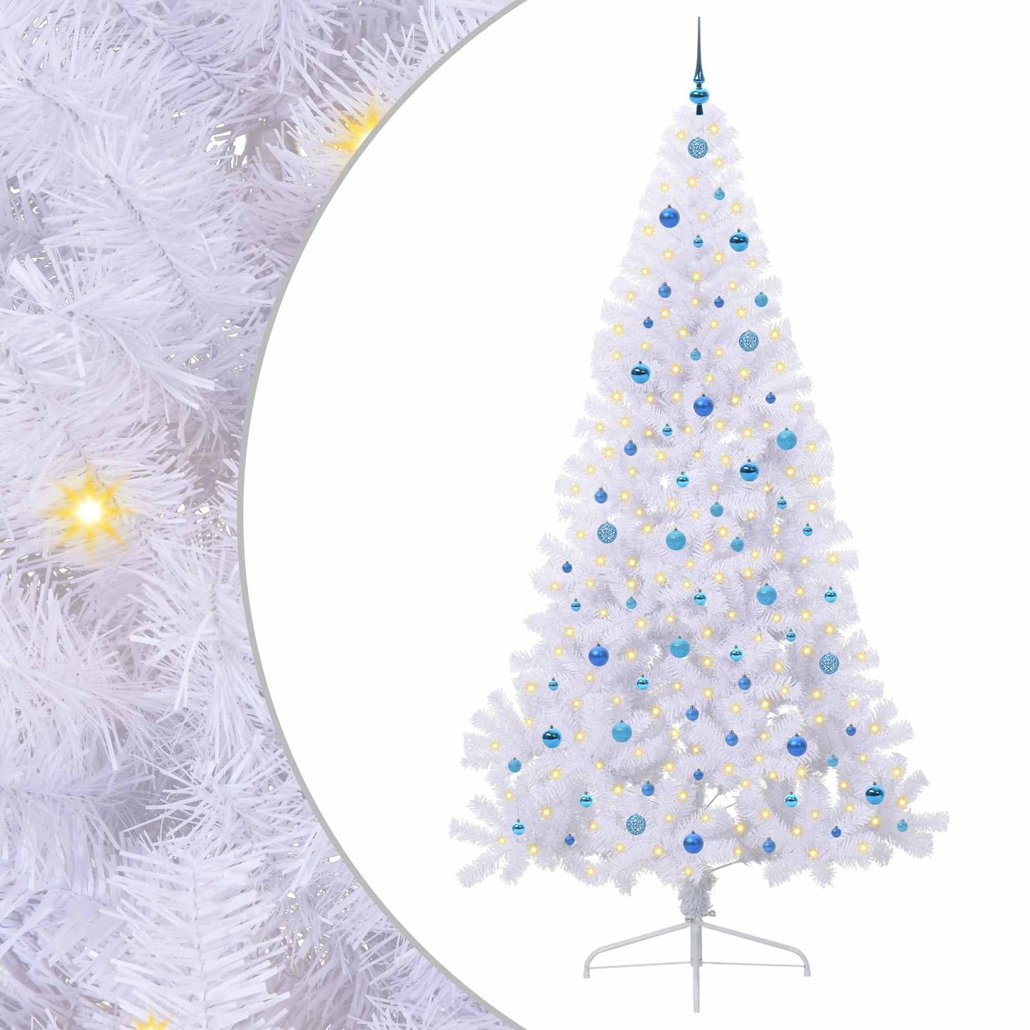 Künstlicher Weihnachtsbaum Weiß 240 cm PVC und Stahl