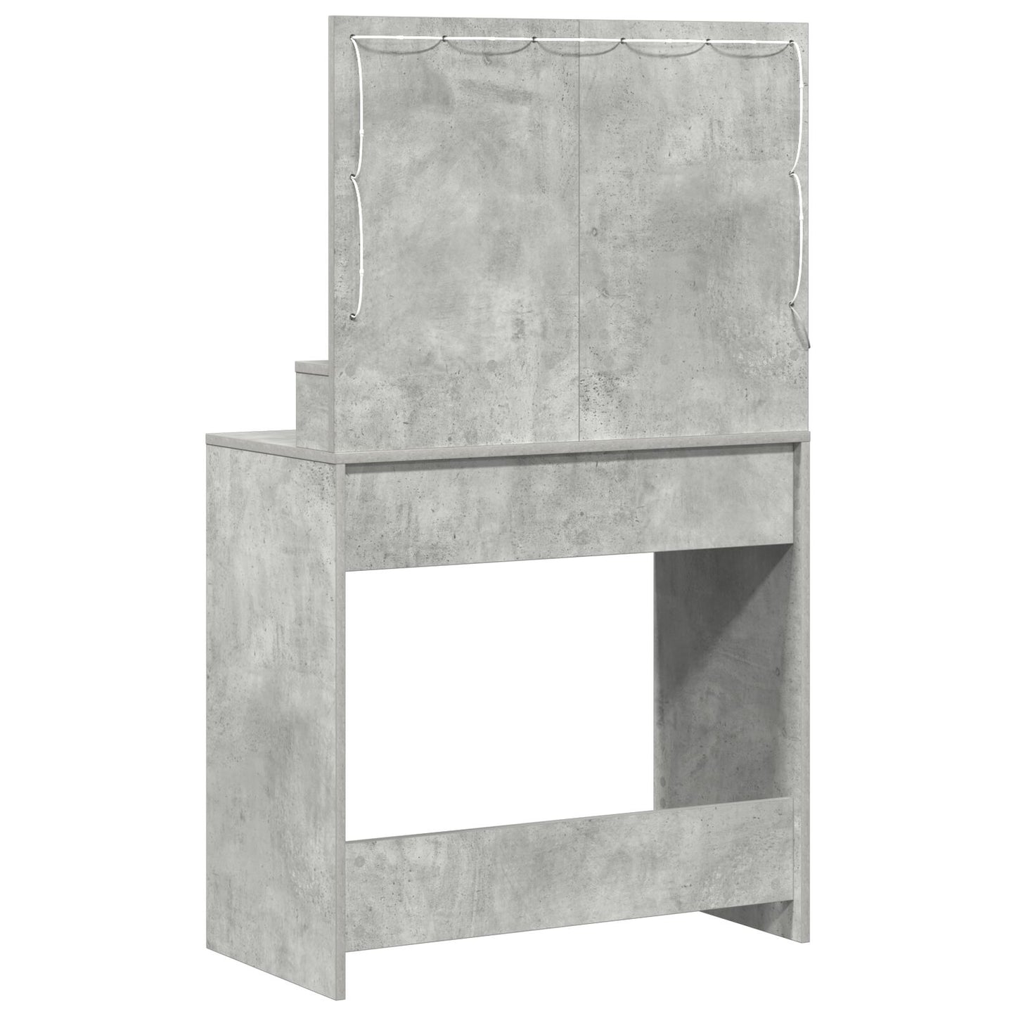Schminktisch mit LED-Lichtern in Beton Grau 79x41x135 cm