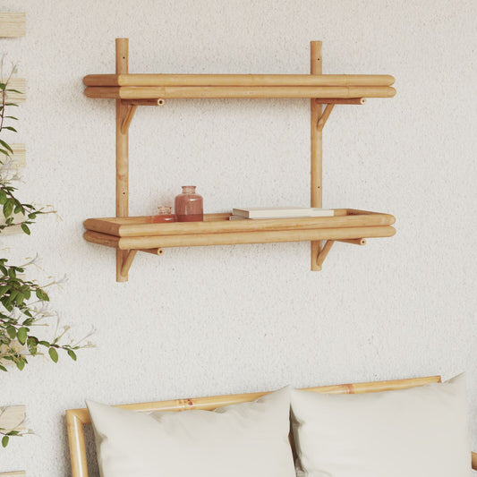 Wandregal 2-stufig 75x26x60 cm Bambus