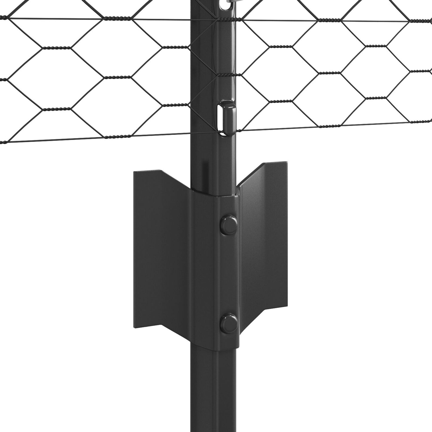 Zaunpfosten 11 Stück U-Profil Grau 60 cm Stahl, vidaXL Sechseckzaun Grau 0,6x50 m Stahl