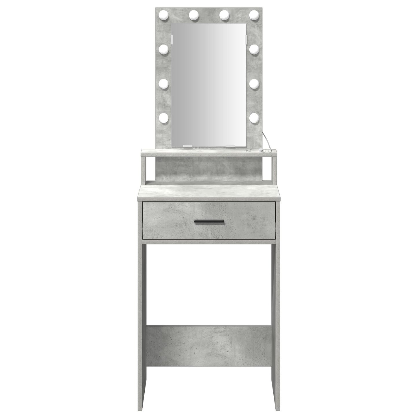 Schminktisch mit LED-Lichtern Beton-Grau 50x41x140 cm