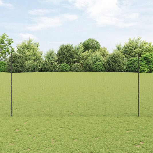 Zaunpfosten 22 Stück U-Kanal Grau 160 cm Stahl, vidaXL Sechseckzaun Grau 1,6x50 m Stahl