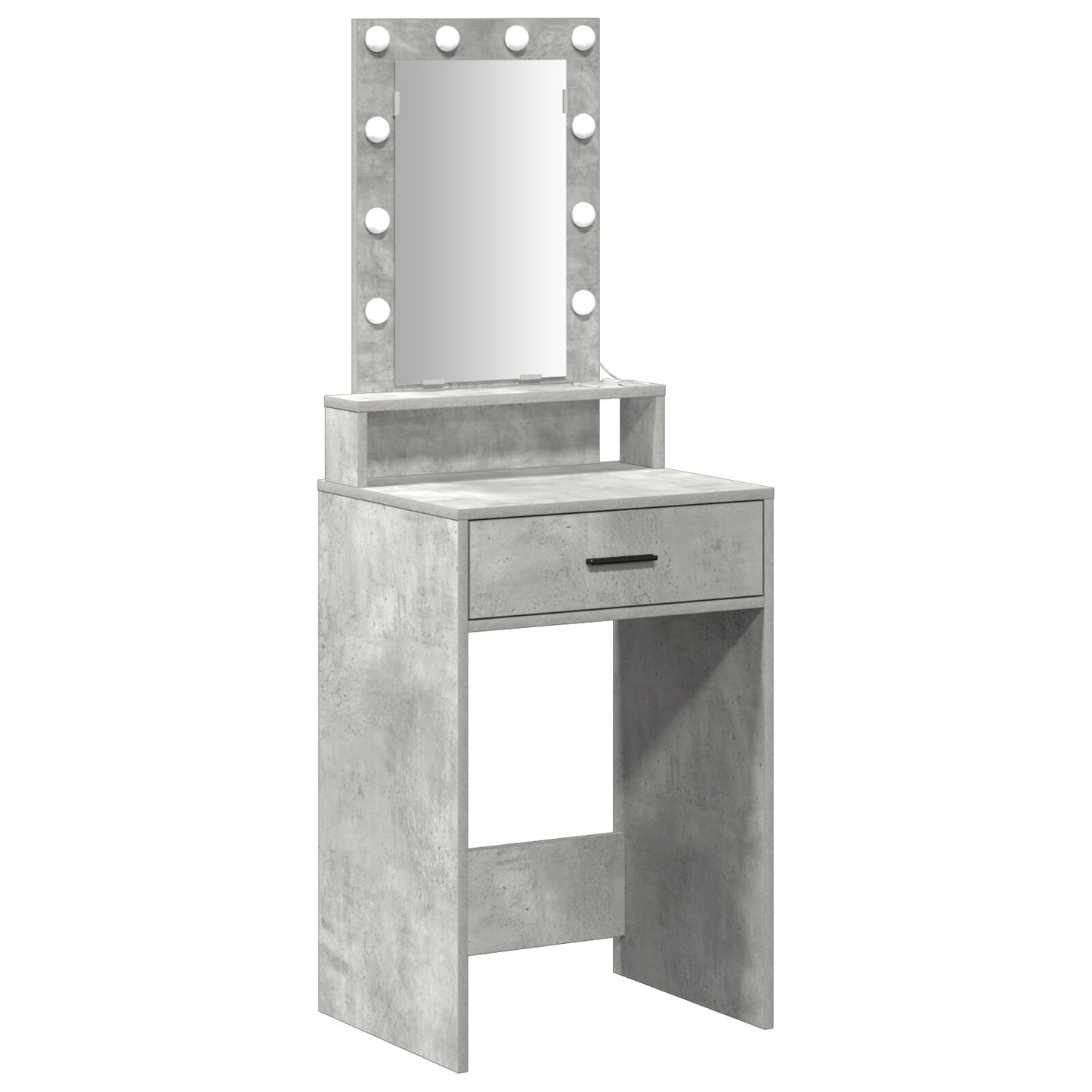 Schminktisch mit LED-Lichtern Beton-Grau 50x41x140 cm