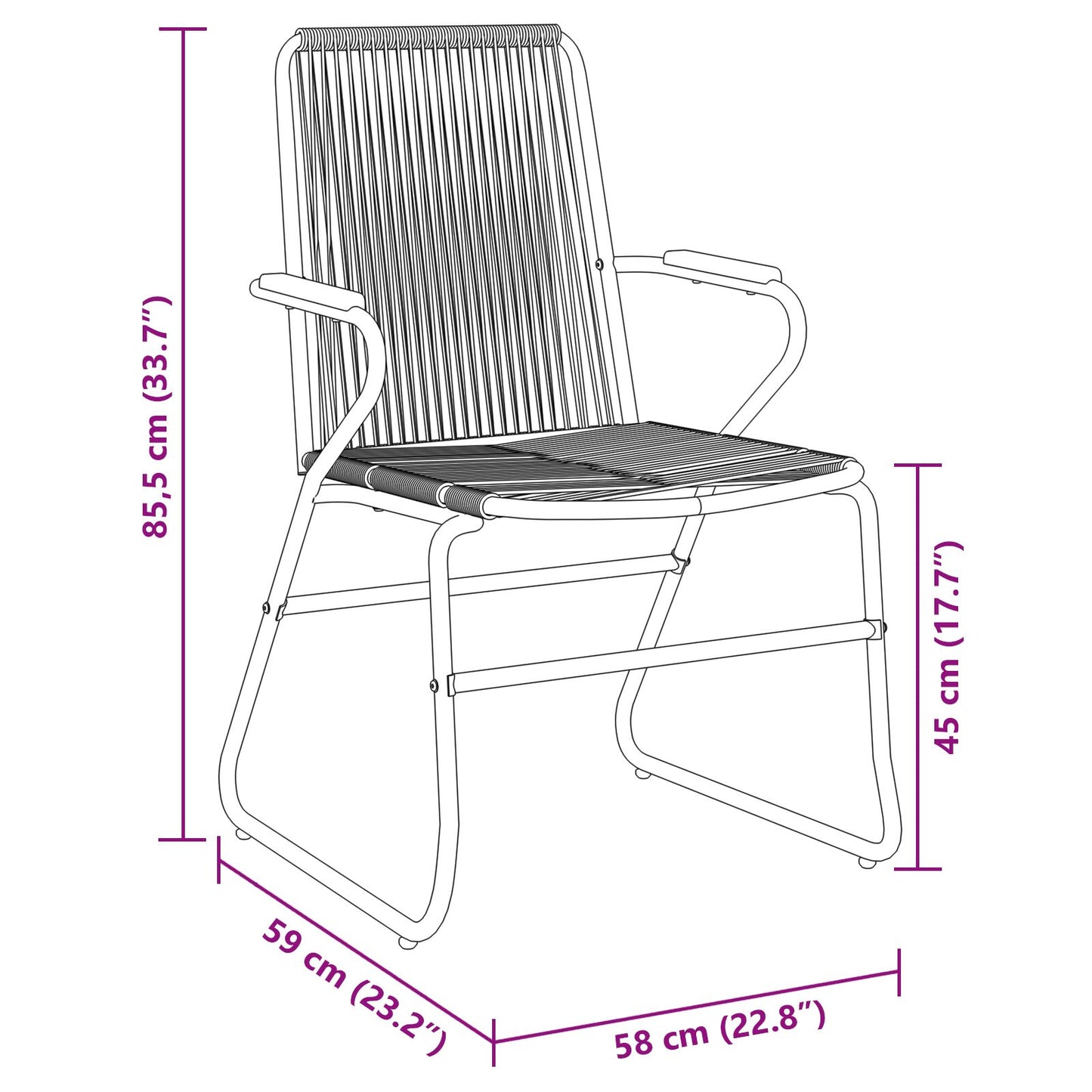 7-teilige Garten-Essgruppe Schwarz PVC-Rattan