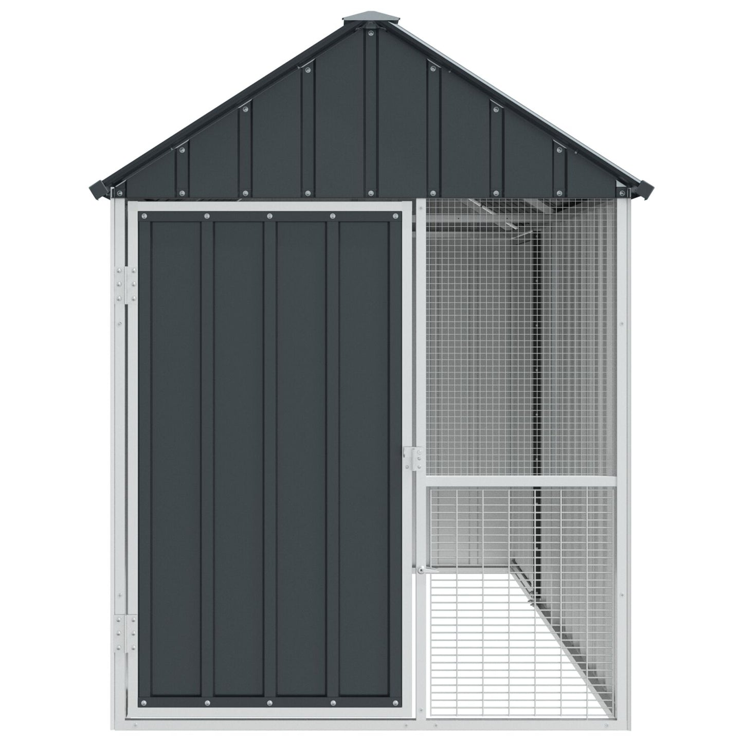 Vogelvoliere Anthrazit 112x215x141 cm Stahl