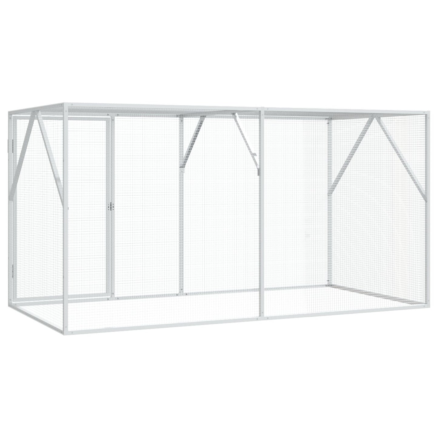 Vogelvoliere Anthrazit 102x208x108 cm Stahl