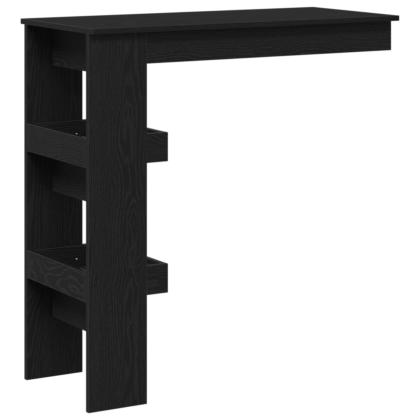 Wand-Bar-Tisch - Schwarzes Eichenholz - 102x55x103,5 cm - Aus Holzwerkstoff gefertigt