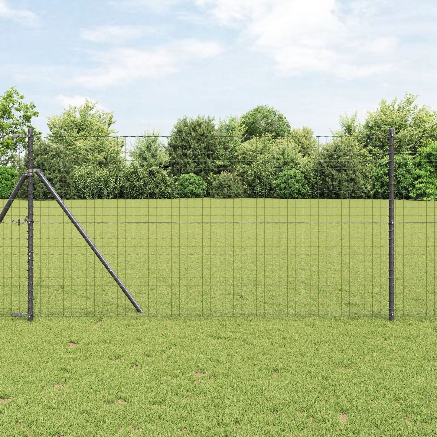 Zaunpfosten 26 Stück Grau Ø32 mm 150 cm Galvanisierter Stahl