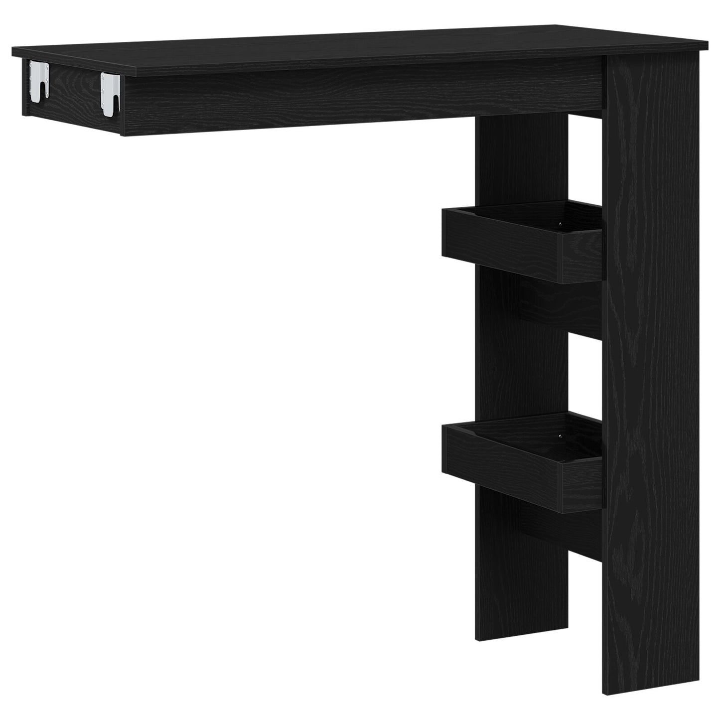 Wand-Bar-Tisch - Schwarzes Eichenholz - 102x55x103,5 cm - Aus Holzwerkstoff gefertigt