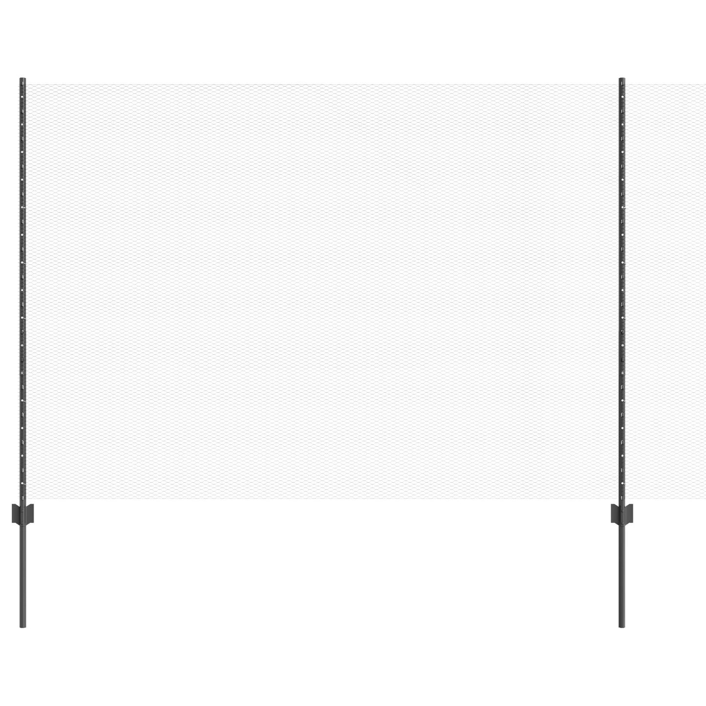 Zaunpfosten 22 Stück U-Kanal Grau 160 cm Stahl, vidaXL Sechseckzaun Grau 1,6x50 m Stahl