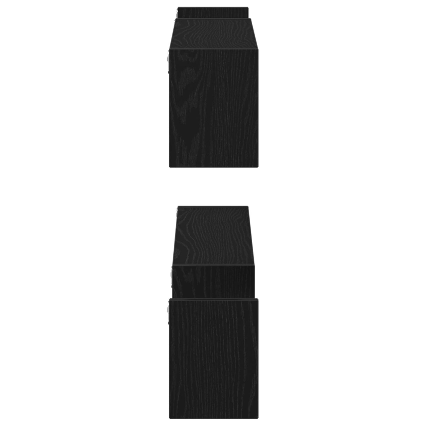 Wandregal 2 Stück Schwarz Eiche 100x15x70 cm Holzwerkstoff