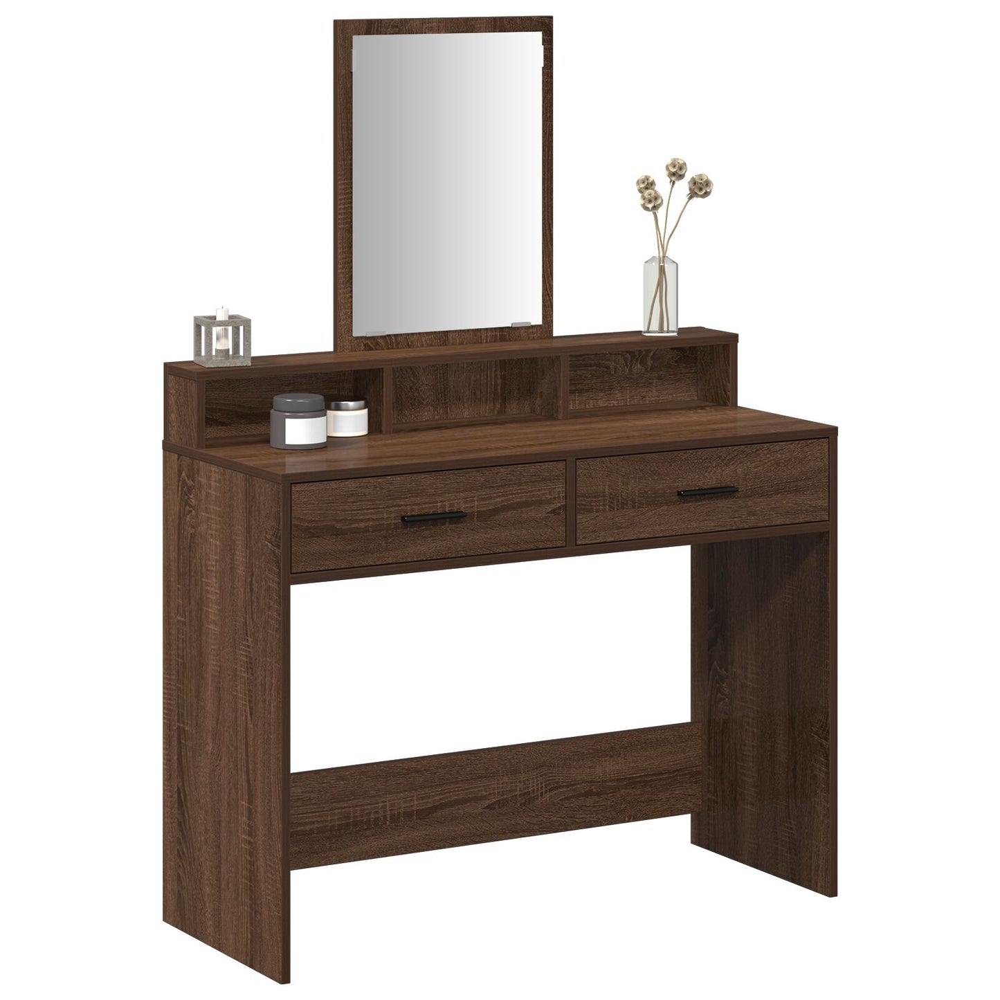 Schminktisch mit Schubladen Braun Eiche 100x41x140 cm
