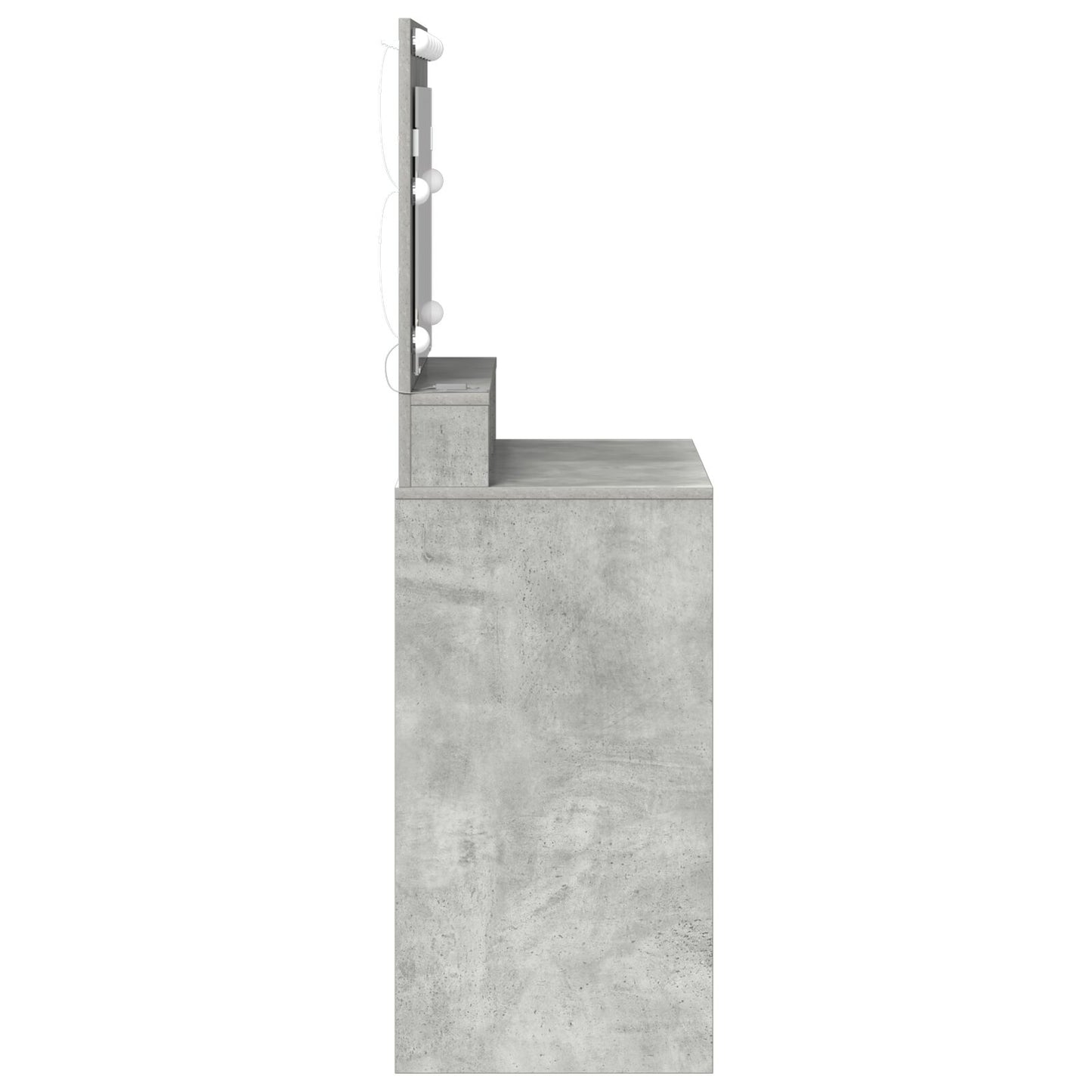 Schminktisch mit LED-Lichtern in Beton Grau 79x41x135 cm